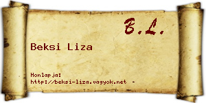 Beksi Liza névjegykártya